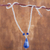 Sodalite beaded pendant necklace, 'Cloud-Kissed' - Hand Crafted Sodalite and Sterling Silver Beaded Necklace (image 2) thumbail