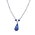Sodalite beaded pendant necklace, 'Cloud-Kissed' - Hand Crafted Sodalite and Sterling Silver Beaded Necklace (image 2b) thumbail