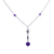 Amethyst long beaded pendant necklace, 'Purple Grace' - 34-inch Chain Amethyst and Sterling Silver Beaded Necklace (image 2b) thumbail