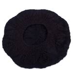100% alpaca beret, 'Dark Leaves' - Hand Knit Black 100% Alpaca Beret from Peru