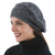 100% alpaca beret, 'Charcoal Grey Leaves' - Andean Alpaca Wool Hand Knitted Beret in Charcoal Grey (image 2a) thumbail