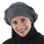 100% alpaca beret, 'Charcoal Grey Leaves' - Andean Alpaca Wool Hand Knitted Beret in Charcoal Grey (image 2b) thumbail