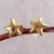 Gold plated button earrings, 'Shining Star' - Petite Sterling Silver Star Earrings Bathed in 18k Gold (image 2) thumbail