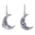 Silver dangle earrings, 'Waxing and Waning Moon' - Andean Artisan Crafted 950 Silver Crescent Moon Earrings