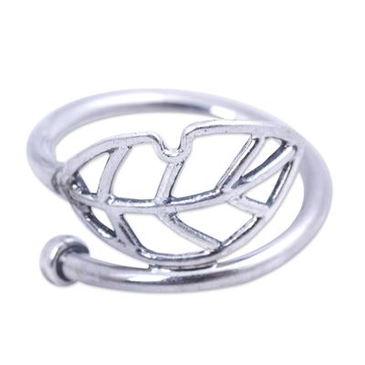 Artisan Crafted Andean 950 Silver Leaf Wrap Ring