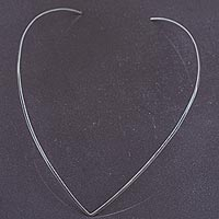 Sterling silver choker, 'Omega Triumph' - Minimalism Style Sterling Silver V-shaped Choker Necklace