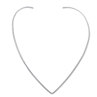 Minimalism Style Sterling Silver V-shaped Choker Necklace
