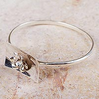 Sterling silver flower bracelet, 'Renaissance Rose' - High Polished Rose Bracelet Sterling Silver Flower Jewelry