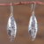 Sterling silver dangle earrings, 'Morning Dewdrops' - Modern Peruvian Hook Earrings Artisan Crafted 925 Jewelry thumbail
