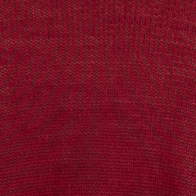 lange Strickjacke aus 100 % Babyalpaka - Von Hand gefertigter roter Cardigan-Staubwedel aus 100 % Babyalpaka