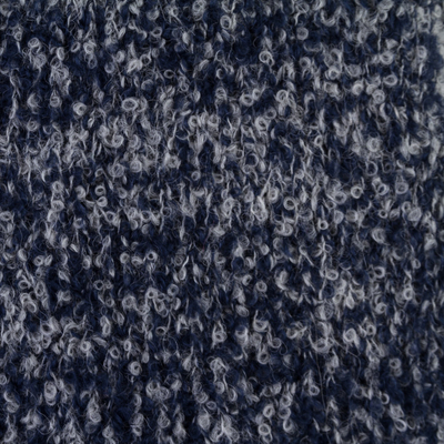Schal aus Alpaka-Mischung - Schal aus peruanischer Alpakamischung in blauem und grauem Bouclé