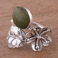 Serpentine cocktail ring, 'Blossoming Cherry Tree'