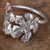 Silver cocktail ring, 'Fallen Leaves' - Hand Crafted Silver Cocktail Ring with Leaf Motif from Peru thumbail
