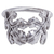 Silver cocktail ring, 'Fallen Leaves' - Hand Crafted Silver Cocktail Ring with Leaf Motif from Peru (image 2b) thumbail
