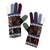 100% alpaca gloves, 'Peruvian Patchwork in Blue' - Artisan Crafted 100% Alpaca Colorful Gloves from Peru (image 2b) thumbail