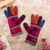 100% alpaca gloves, 'Peruvian Patchwork in Magenta' - Artisan Crafted 100% Alpaca Multi-Colored Gloves from Peru (image 2) thumbail