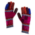 100% alpaca gloves, 'Peruvian Patchwork in Magenta' - Artisan Crafted 100% Alpaca Multi-Colored Gloves from Peru thumbail