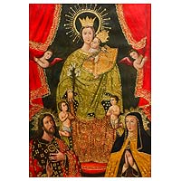 'Nuestra Señora de la Almudena' - Nuestra Señora de la Almudena Pintura Arte Cristiano Religioso