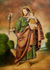 'Saint Joseph and the Child' - Colonial Religious Christian Art of Saint Joseph and Jesus