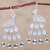 Sterling silver chandelier earrings, 'Filigree Peacock' - Andean Silver Filigree Peacock Theme Chandelier Earrings thumbail