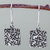 Sterling silver dangle earrings, 'Clover Crosses' - 925 Sterling Silver Square Earrings with Clovers from Peru thumbail