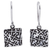 Sterling silver dangle earrings, 'Clover Crosses' - 925 Sterling Silver Square Earrings with Clovers from Peru (image 2a) thumbail