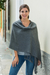 100% alpaca shawl, 'Timeless in Charcoal' - Backstrap Loom Handwoven Alpaca Shawl in Charcoal Grey thumbail