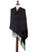 100% alpaca shawl, 'Timeless in Black' - Black Baby Alpaca Handwoven Peruvian Shawl