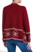 100% alpaca cardigan, 'Glyph Stars' - Red Alpaca Wool Cardigan with White Glyph Stars from Peru (image 2d) thumbail