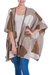 Alpaca blend ruana cape, 'Desert Montage' - Knitted Alpaca Blend Andean Ruana Cloak in Brown and Beige thumbail