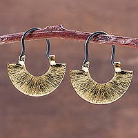 Gold plated hoop earrings, Rustic Sipan