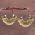 Gold plated hoop earrings, 'Rustic Sipan' - Artisan Crafted Rustic Gold Plated Sterling Silver Earrings