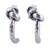 Sterling silver half hoop earrings, 'In a Knot' - 925 Sterling Silver Knot Design Half Hoop Earrings from Peru
