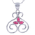 Rhodonite pendant necklace, 'Trio of Petals' - Graceful Necklace of Andean Sterling and Natural Rhodonite (image 2d) thumbail