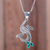 Chrysocolla pendant necklace, 'Emerging Petals' - Natural Chrysocolla Andean Sterling Silver Necklace thumbail