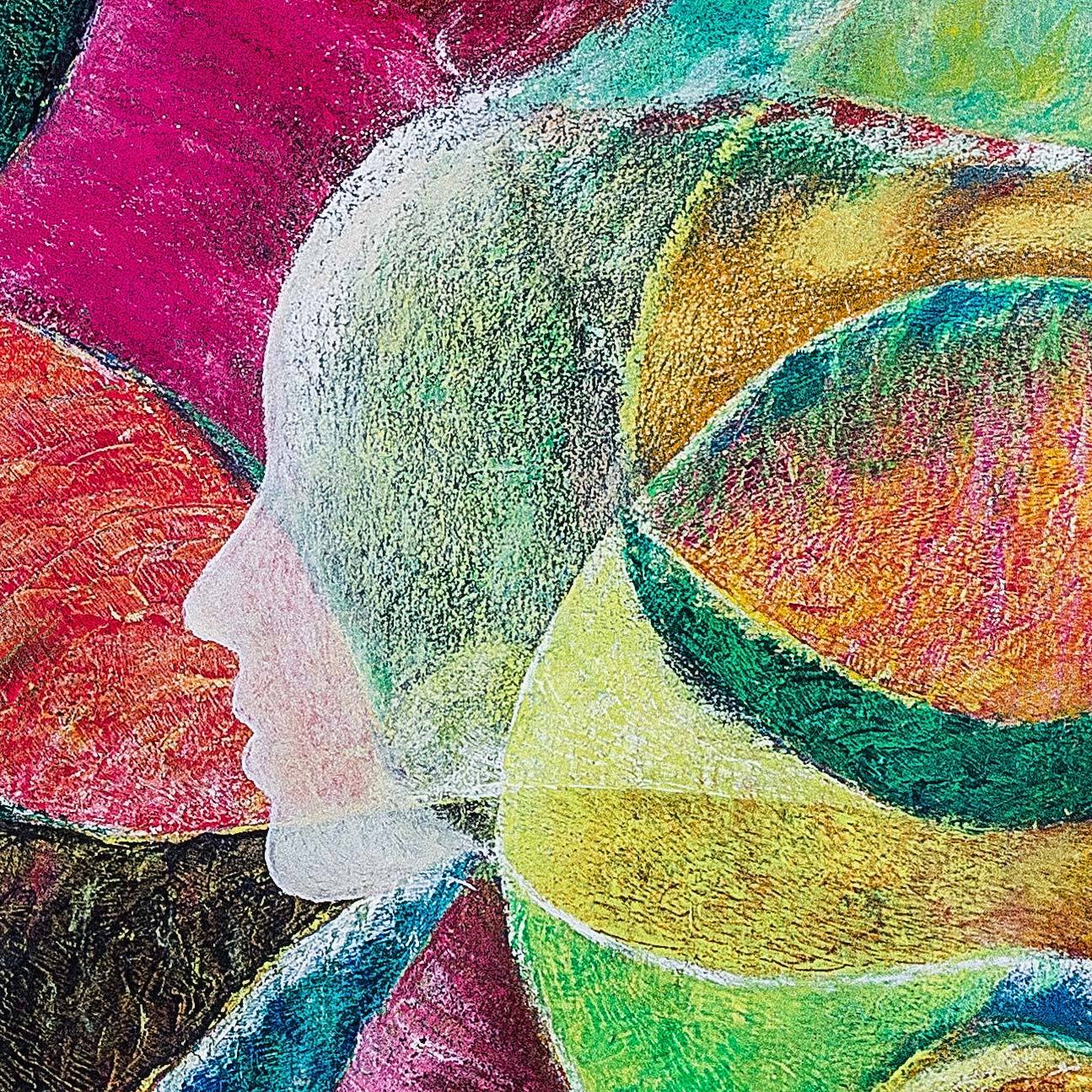 Original Signed Amazon Theme Oil on Canvas Painting Amazons NOVICA