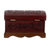 Leather and wood chest, 'Classic Inspiration' - Embossed Leather Leaves on Mohena Wood Treasure Chest Box (image 2c) thumbail