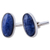 Sodalite cufflinks, 'Oval of Blue' - Sterling Silver and Sodalite Oval Cufflinks from Peru thumbail
