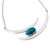 Chrysocolla statement necklace, 'Light of the Half Moon' - Silver and Chrysocolla Statement Necklace from Peru (image 2e) thumbail