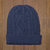 100% alpaca hat, 'Antique Blue Allure' - Knitted Unisex Watch Cap in Azure 100% Alpaca from Peru