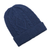 100% alpaca hat, 'Antique Blue Allure' - Knitted Unisex Watch Cap in Azure 100% Alpaca from Peru