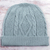 100% alpaca hat, 'Celadon Braid' - Knitted Unisex Watch Cap in Celadon 100% Alpaca from Peru (image 2b) thumbail