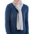 100% alpaca scarf, 'Dove Grey Braid' - Knitted Unisex Scarf in Dove Grey 100% Alpaca from Peru thumbail