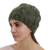 100% alpaca hat, 'Olive Braids' - Hand Knit Olive Green 100% Alpaca Hat from Peru (image 2a) thumbail