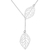 Sterling silver pendant necklace, 'Shining Leaves' - Sterling Silver Pendant Necklace Leaves from Peru (image 2a) thumbail