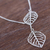 Sterling silver pendant necklace, 'Shining Leaves' - Sterling Silver Pendant Necklace Leaves from Peru (image 2c) thumbail
