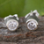 Cubic zirconia stud earrings, 'Dots of Light' - Sparkling Silver and Cubic Zirconia Stud Earrings from Peru thumbail