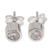 Cubic zirconia stud earrings, 'Dots of Light' - Sparkling Silver and Cubic Zirconia Stud Earrings from Peru (image 2a) thumbail
