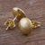 Gold plated stud earrings, 'Circles of Paradise' - Gold Plated Silver Stud Earrings Circular from Peru (image 2b) thumbail