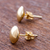 Gold plated stud earrings, 'Circles of Paradise' - Gold Plated Silver Stud Earrings Circular from Peru (image 2c) thumbail